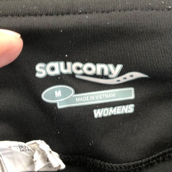 Saucony Womens Leggings Medium Skinny Leg Stretch Pull On Black Athleisure - Picture 3 of 15